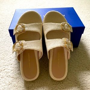 NEW STUART WEITZMAN CRYSTAL RING ESPADRILLE FLAT SLIDE